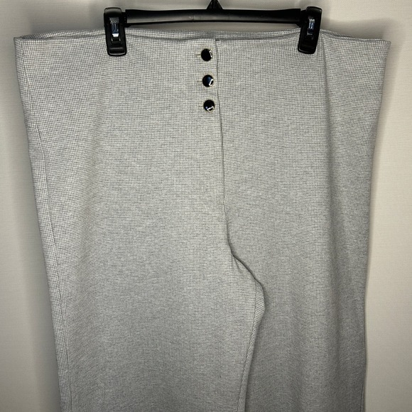 ANN TAYLOR Gray White Houndstooth Wide Leg Trouser Pants Women Plus 18 Career - Picture 2 of 9